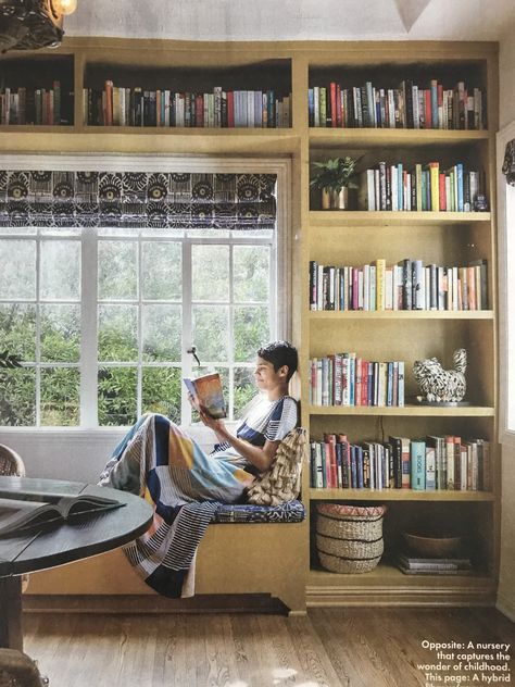 Library Bench Seating, Window Between Bookshelves, Library Bench Seat, Bookshelf With Bench Seat, Built In Bench And Shelves, Built In Bookcase With Bench, Bookshelf Wall With Bench, Bookcase Bench Seat, Built In Bookshelves With Bench