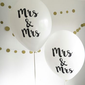 House of Ollichon loves...Mrs And Mrs Lesbian Wedding Balloons! #samesexwedding #lgbt #lgbtq #bridetobe #LesbianWeddingOutfit Calligraphy Decor, Mrs And Mrs, Bridal Shower Balloons, Shower Balloons, Wedding Balloon Decorations, Lgbt Wedding, Dream Destination Wedding, Engagement Party Decorations, Lgbtq Wedding