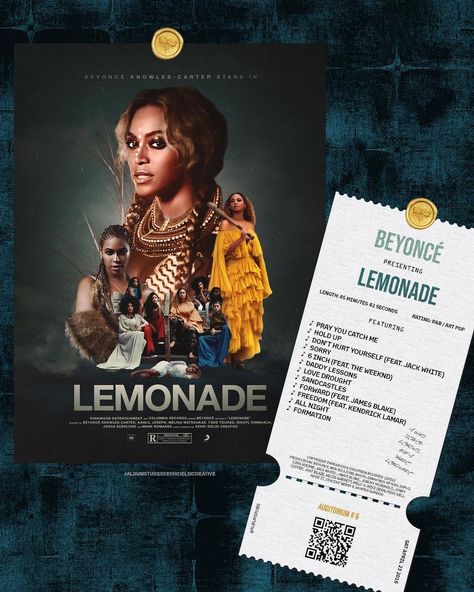 @albumstubs shared a photo on Instagram: “LEMONADE — @beyonce 🐝 Movie Poster + Movie Ticket collab with the talented @kerridelisicreative 🎥 🍿 Had a blast working with…” • Sep 26, 2020 at 4:48pm UTC Lemonade Beyonce, Beyonce Lemonade, Magic Woman, Movie Ticket, Black Magic Woman, Poster Movie, Movie Tickets, The Weeknd, Having A Blast