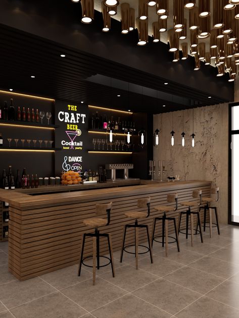 Restobar Ceiling Design, Bar Colours Interior Design, Local Bar Interior Design, Bar And Grill Interior Design, Aesthetic Bar Design, Hotel Bar Design Modern, High End Bar Design, Cafe Lounge Interior Design, Cafe And Bar Design