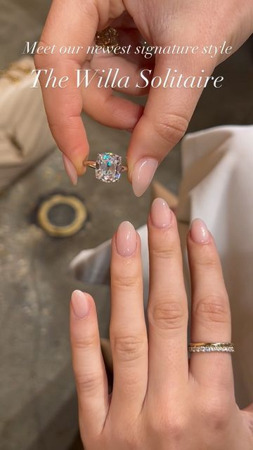 EAST WEST GEM CO. // on Instagram: "Be prepared to stop in your tracks 🛑 Meet our new signature solitaire: The Willa! This is an heirloom inspired design that has a reverse taper that is 3.2mm at its thickest point. It sits super low thanks to the donut and would look amazing with so many different cuts and carat center stones 💎 What cut would you put in this timeless solitaire?! -————————— #EASTWESTWILLA - 5.9 carat center (1.13 ratio) - 11.25x10mm old mine cushion cut (authentic culet), mode Old Mine Cushion Engagement Ring, Reverse Tapered Engagement Ring, Carat Comparison, East West Gem Co, Tapered Engagement Ring, Becoming An Event Planner, Promise Rings Simple, Engagement Look, Cushion Cut Solitaire