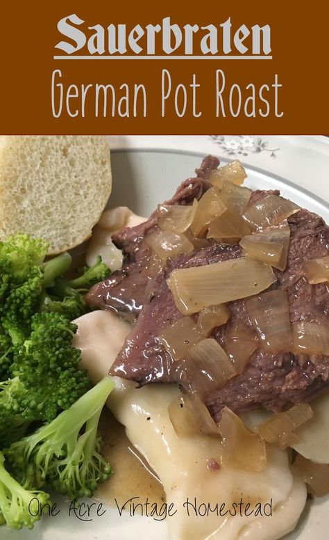 German Pot Roast Recipe, German Pot Roast, German Meals, Sauerbraten Recipe, German Traditions, Vintage Homestead, Easy German Recipes, German Food Authentic, Dairy Free Cooking