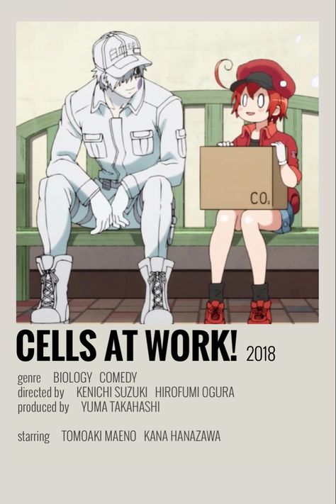 | minimalist anime poster | | cells at work | Minimalist Anime Poster, Work Poster, Minimalist Anime, Cells At Work, Anime Suggestions, Good Anime Series, Animes To Watch, Poster Anime, Anime Printables