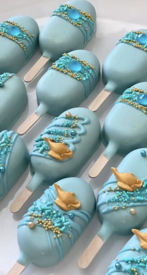 Aladin Quinceanera Ideas, Alladin Birthday Theme, Aladdin And Jasmine Birthday Party Ideas, Aladdin Themed Desserts, Aladdin Snacks, Aladdin Sweet 16 Theme, Jasmine Sweet 16 Theme, Aladdin Cake Pops, Arabian Nights Quinceanera Theme