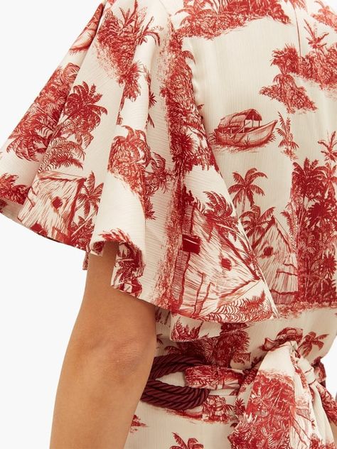 JOHANNA ORTIZ Las Alas De La Memoria Toile-print Silk Dress 4 Toile Print, Marc Jacobs Dress, Minimal Accessories, Tiered Ruffle Skirt, Baptism Dress, Chiffon Overlay, Chic Blouses, Runway Dresses, Johanna Ortiz