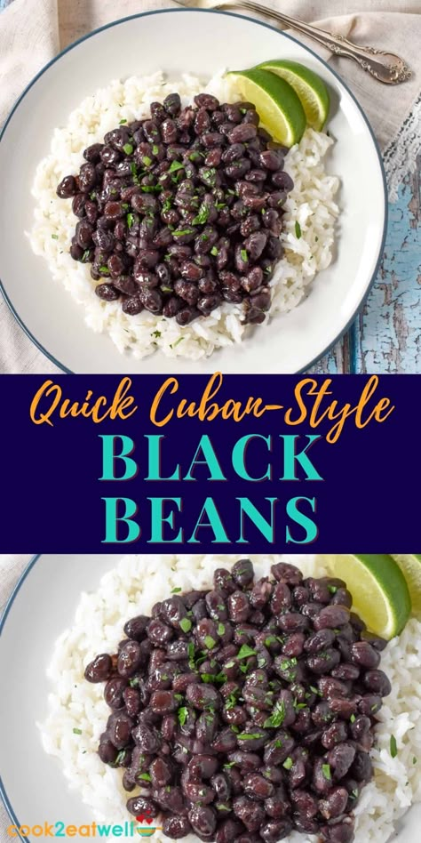 Mediterranean Diet Recipes Black Beans, How To Cook Canned Black Beans, Jamaican Black Beans, Canned Black Bean Recipes, Black Bean Recipes Easy, Cuban Style Black Beans, Easy Black Beans, Cuban Black Beans And Rice, Cooked Black Beans