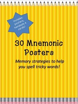 30 Mnemonic Posters to Help Spell Tricky Words! Includes posters, student handouts & smaller posters/flash cards. Spelling Mnemonics, English Spelling Words, Relief Teaching Ideas, Memory Strategies, Spelling Strategies, Literacy Coaching, Spelling Practice, Grade Spelling, Tricky Words