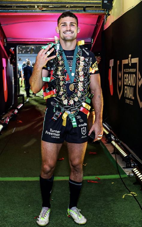 Nathan Cleary Panthers Nrl, Nathan Cleary, National Rugby League, Ur Mum, Penrith Panthers, Rugby Men, Jersey Outfit, Rugby Players, Rugby League