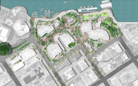 Waterfront Precinct Master Plan - Arkhefield Village Design, Kengo Kuma, Urban Sketch, Drawing Style, Landscape Plans, Ground Floor Plan, Hans Christian, Architecture Portfolio, Master Plan