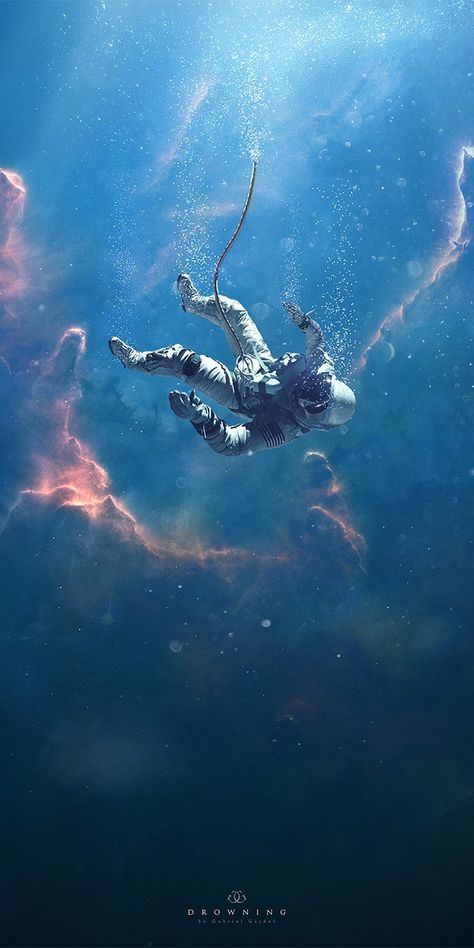 Artwork, cosmonaut, fall, space, depth, 1080x2160 wallpaper Art Visionnaire, Astronaut Wallpaper, Astronaut Art, Space Artwork, Space Pictures, Wallpaper Space, 판타지 아트, Space And Astronomy, Sci Fi Art