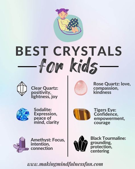 Mindful Activities For Kids, Crystals For Kids, Best Healing Crystals, Spelling For Kids, Crystal Children, What Are Crystals, Calm Kids, Magic Crafts, Best Crystals