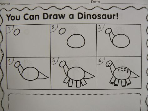 Dinosaur Directed Drawing Preschool, Kindergarten Dinosaur Unit, Dinosaur Activities First Grade, Dinosaur Writing Activities, Dinosaur Directed Drawing, Dinosaur Literacy Activities Kindergarten, Dinosaur Unit Study, Fairy Tales Preschool, Daycare Themes