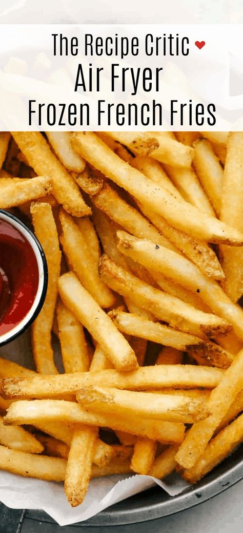 These Air Fryer Frozen French Fries come out exactly like your favorite fast food fries! They are crispy, golden on the outside and perfectly soft on the inside. So much better than frying or baking! Best Air Fryer French Fries, Air Fryer Frozen French Fries, Air Fry French Fries, Air Fryer Fries, Frozen Fries, Air Fryer French Fries, Crispy Fries, The Best Air Fryer, French Fries Recipe