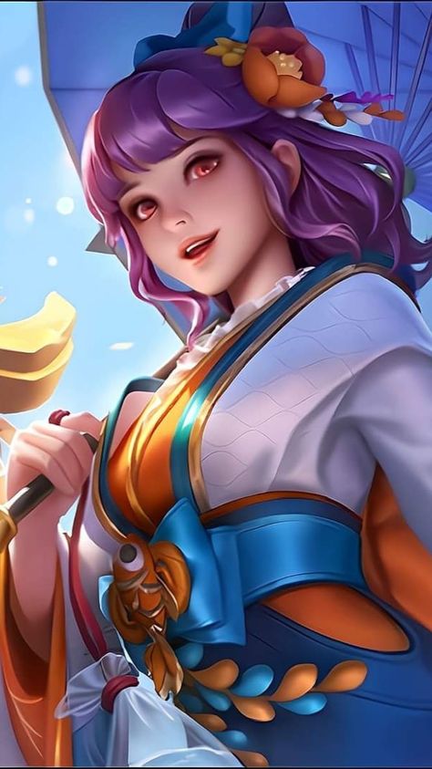 Kagura Mobile Legends Summer Festival, Kagura Summer, Kagura Mobile Legends, Calming Patterns, Desktop Wallpaper Design, The Legend Of Heroes, Vibes Wallpaper, Positive Mood, Digital Experience