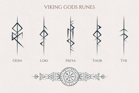 Hand drawn Viking Runes & Symbols by KirillsWorkshop on @creativemarket Viking Runes Symbols, Runes Symbols, Rune Vichinghe, Viking Symbols And Meanings, Viking Rune Tattoo, Nordic Symbols, Viking Tattoo Symbol, Symbole Viking, Nordic Runes