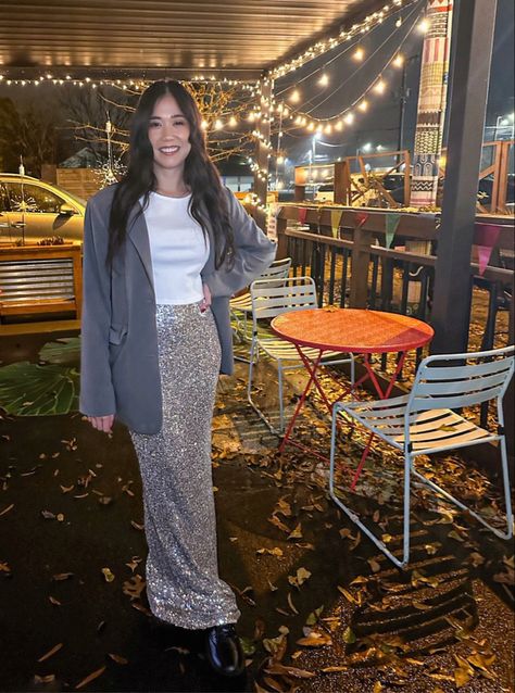 forever 21 style, forever 21 skirt, sequin skirt, maxi skirt, oversized blazer, blazer, sequins, chunky lace up shoes, chunky loafers, basic white tee

Follow my shop @lisadanae on the @shop.LTK app to shop this post and get my exclusive app-only content!

#liketkit #LTKstyletip #LTKunder50 #LTKSeasonal
@shop.ltk Sequin Skirt Tshirt Outfit, Sequin Skirt With Blazer, Chunky Lace Up Shoes, Sequin Skirt Long, Sequin Maxi Skirt, Xmas Party Outfits, Maxi Sequin Skirt, Shoes Chunky, Sparkle Skirt