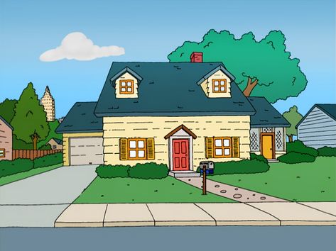 GRIFFIN HOUSE Family Guy House, Cartoon Houses, Rock Houses, Griffin Family, Peter Griffin, Cartoon House, City Cartoon, Family Cartoon, House On The Rock