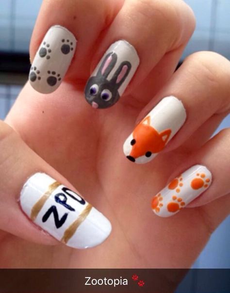 Zootopia Nail art Zootopia Nails, Party Nail Art, Zootopia Party, Disney Makeup, Nail Art Disney, Disney Nails, Art Disney, Zootopia, Disney Pins