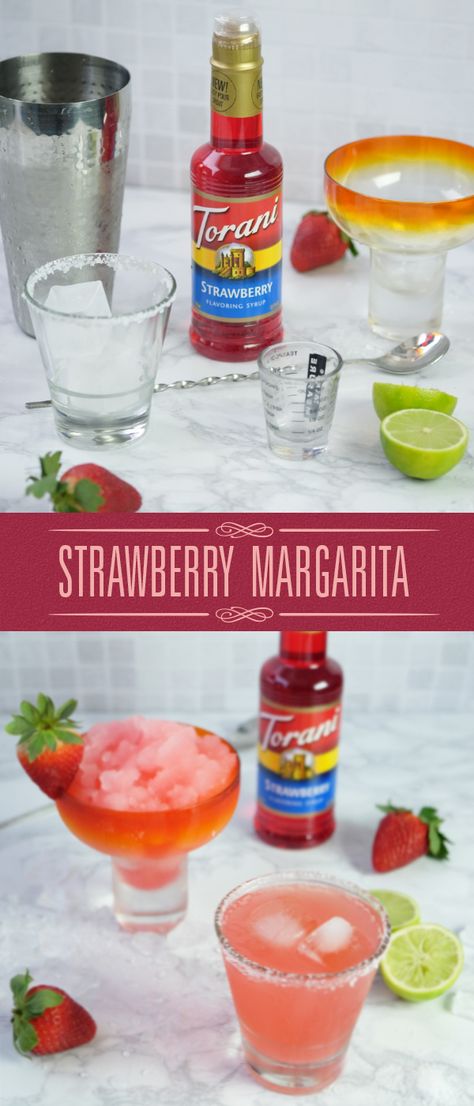 Torani's Strawberry Margarita is all you need to celebrate National Margarita Day! 🍹 Torani Strawberry Syrup Recipes, Torani Syrup Recipes, Strawberry Syrup Recipes, Summer Margaritas, Strawberry Margarita Recipe, Torani Syrup, Syrup Recipes, Margarita Day, Margarita On The Rocks