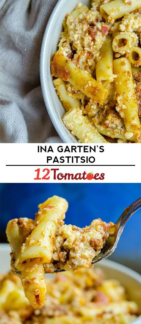 Ina Garten's Pastitsio?utm_source=12tomatoes Ina Garten Pastitsio Recipe, Ina Garten Recipes, Greek Pasta, 12 Tomatoes, Barefoot Contessa, Quick Weeknight Meals, Layered Fashion, Fresh Bread, Green Salad