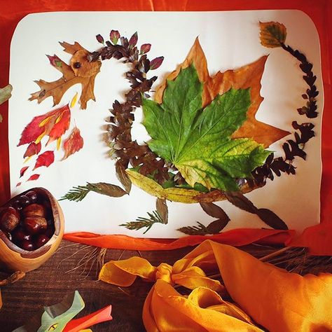 Myriad Natural Toys & Crafts on Instagram: “🐉 🍂🍁 Michaelmas leaf dragon craft. Gathering a selection of beautiful autumn leaves on our woodland walk, we transformed the colourful…” Leaf Dragon, Leaf Craft, Waldorf Crafts, Nature School, Dragon Crafts, San Michele, Saint Michael, Nature Table, Natural Toys