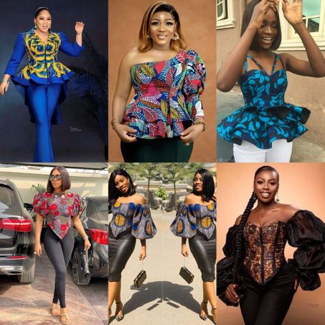 Ankara fabric are not to make traditional dresses only, They are also used to make cooperate/casual dresses. Ankara is a very reliant fabric when you want to make a statement with your outfit. Ankara Tops are perfect to show off your stylish side. #fashionistas #shoes #stylish #african #ankarastyles #topstyles Top Styles For Women Ankara, Simple Ankara Top Styles, Smokey Ankara Top Styles, Ankara Office Tops For Women, Ankara Top Styles, Offshoulder Ankara Top, Dresses Ankara, Shoes Stylish, Ankara Tops