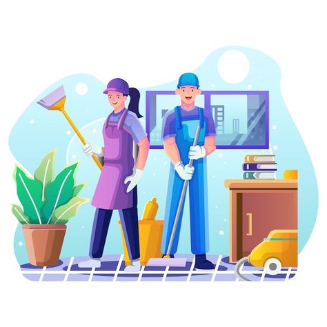 Vector cleaning service illustration | Premium Vector #Freepik #vector Cleaning Clipart, Service Illustration, Small Business Quotes, Cleaning Equipment, Vintage Poster, Cleaning Service, Image Hd, Business Quotes, Vector Photo