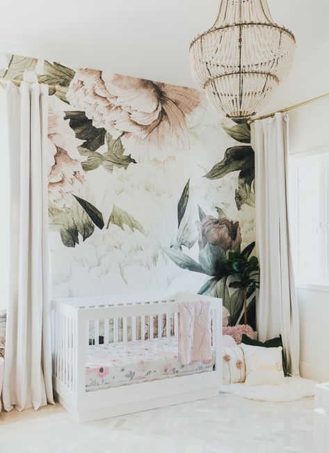 My Favorite Nursery Wallpaper and Wall Murals | Little Crown Interiors Floral Mural, Nursery Trends, Fantastic Baby, Baby Sleep Problems, Project Nursery, Baby's Room, Kids' Room, Floral Wall