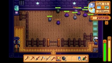 No more getting hurt at the slime hutch 😀 Works perfectly fine. Need a silver+ watering can though. Slime Hutch Layout, Stardew Valley Slime Hutch, Slime Farm, Stardew Farms, Stardew Valley Layout, Stardew Valley Tips, Stardew Valley Farms, Farm Layout, Crazy Fans