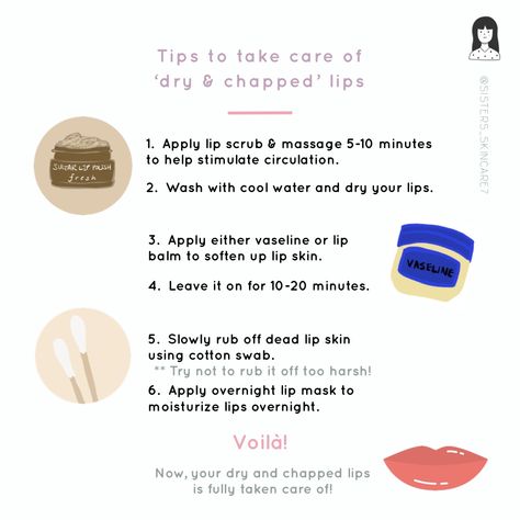 Tips to take care of dry and chapped lips 👄 Tips For Chapped Lips, Dry Lips Remedy Diy, How To Get Rid Of Chapped Lips Overnight, Lip Care For Dry Lips, Remedy For Dry Lips, What To Do For Dry Lips, Hydrate Lips Naturally, How To Take Care Of Lips, Tips For Dry Lips