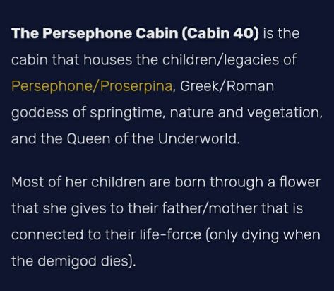 Child Of Persephone Pjo, Child Of Persephone, Persephone Cabin, Goddess Persephone, Persephone Goddess, Pjo Dr, Irish Goddess, Roman Goddess, Percy Jackson Fan Art