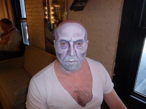 Great Lake Theatre.   jacob marley makeup.  Pretty intense. But def a direction.. Hamlet Ghost, Marley Christmas Carol, Backstage Theatre, Ghost Makeup, Jacob Marley, Ghost Of Christmas Past, Theatre Makeup, Christmas Program, Theatrical Makeup