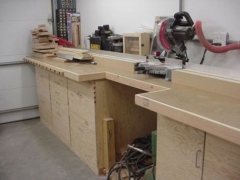 Mitersaw Station, Miter Saw Bench, Tool Workshop, Miter Saw Reviews, Garage Projects, Mitre Saw Station, Diy Tables, Mitre Saw, Miter Saw Table