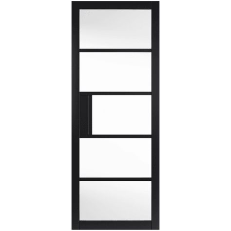 JB Kind Internal Black Fully Finished Urban Industrial Metro 5L Clear Glass Door at Leader Doors Indoor Glass Doors, Black Interior Door, Internal Glazed Doors, Industrial Style Interior, Internal Glass Doors, Contemporary Doors, Internal Door, Stair Parts, Urban Industrial