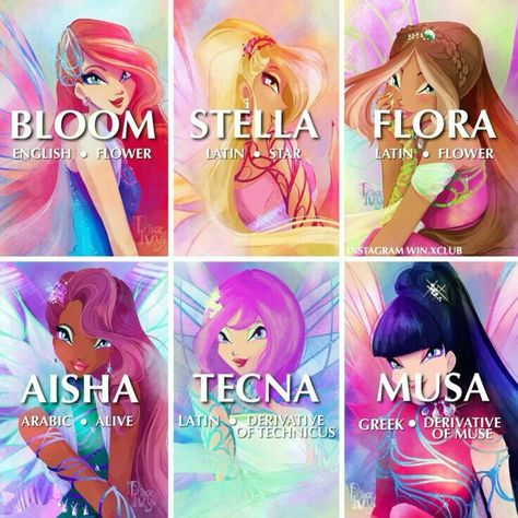 Winx Club Members Names, Winx Club Inspired Prom Dress, Winx Club All Together, Winks Club Aesthetic, Winx Club Powers, Les Winx Club, Winks Fairy, Winx Club Anime, Winx Club Riven