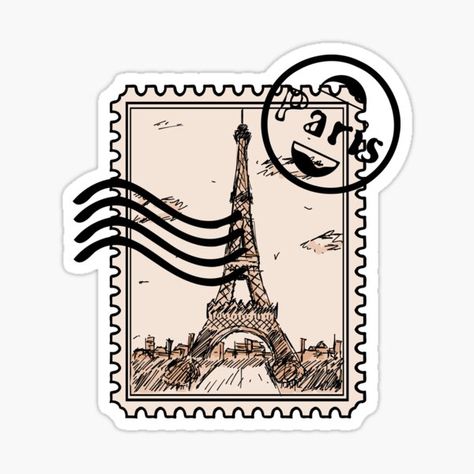 Paris Stamp, Wanderlust Stickers, Seni Resin, طوابع بريد, Stickers Cool, طابع بريدي, Etiquette Vintage, Seni Vintage, Tumblr Stickers