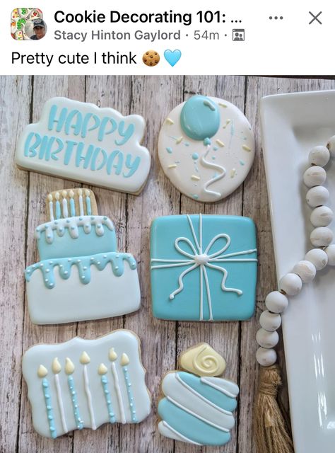 Birthday Cake Cookies Decorated, Party Cookies Decorated, Corporate Anniversary, Cookies Art, Cookies Birthday, Cookie Cake Birthday, 50 Birthday, Cookie Company, Fondant Cookies