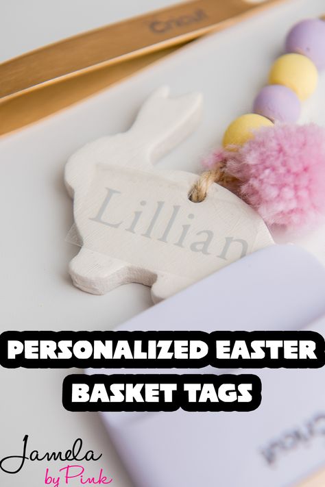 Personalized Easter baskets are a great way to make a personal and unique gift for Easter. Adding names to your easter baskets creates a personal touch! My Cricut made it really easy to make these personalized easter baskets. Personalizing has kind of been my thing since I got my Cricut! Personalized Easter Baskets, Diy Name Tags, Easter Baskets To Make, Basket Labels, Basket Tags, Kids Baskets, Kids Easter Basket, Easter Basket Tags, Easter Tags