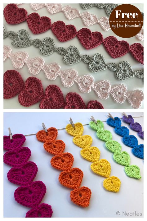 Heartstrings Free Crochet Pattern Crochet Bookmarks Free Patterns, Easy Crochet Bookmarks, Crocheted Hearts, Crochet Valentine, Bookmark Crochet, Crochet Necklace Pattern, Crochet Hearts, Crochet Bookmark Pattern, Crochet Bookmark