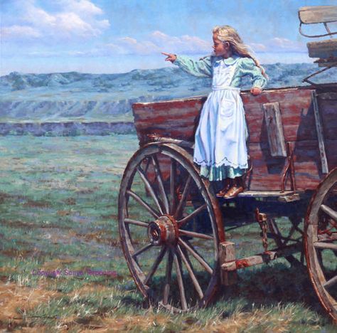 Discovery  Sonya Terpening Pioneer Life, Mary Cassatt, West Art, Cowboy Art, Spinning Wheel, Country Art, Art Website, Art Themes, Western Art