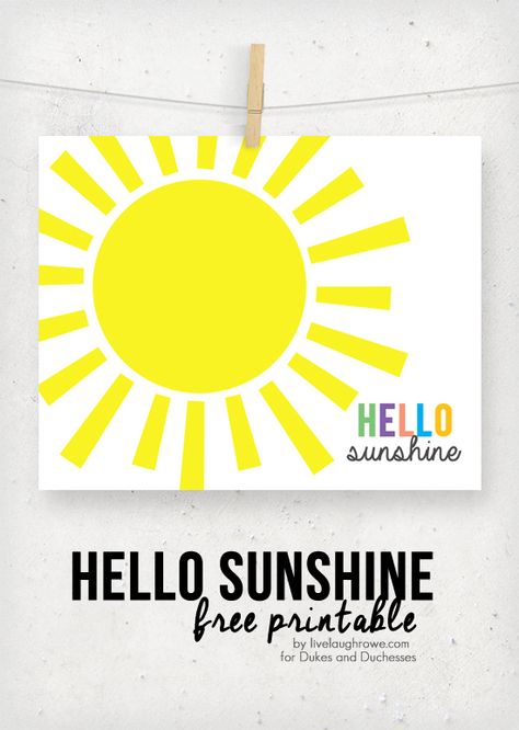 FREE Hello Sunshine Printable Free Printable Artwork, Sunshine Printable, Box Of Sunshine, Preschool Printable, Creative Lifestyle, Hello Sunshine, Printable Labels, Guest Post, Free Prints