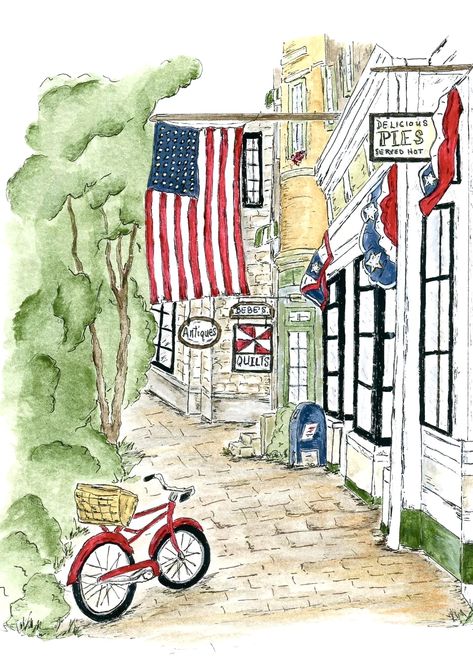 Coastal Drawings, July Bujo Theme, Small Town Summer Aesthetic, Beach House Drawing, Dorm Poster Wall, Fiona Core, Girly Background, French Art Prints, Small Town Summer