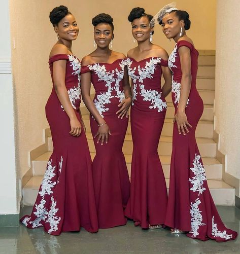 Bridesmaid Dresses Off Shoulder, African Bridesmaids, African Bridesmaid Dresses, Dresses Off Shoulder, Mermaid Bridesmaid, Bridesmaid Dresses With Sleeves, Burgundy Bridesmaid, Mermaid Bridesmaid Dresses, Burgundy Bridesmaid Dresses