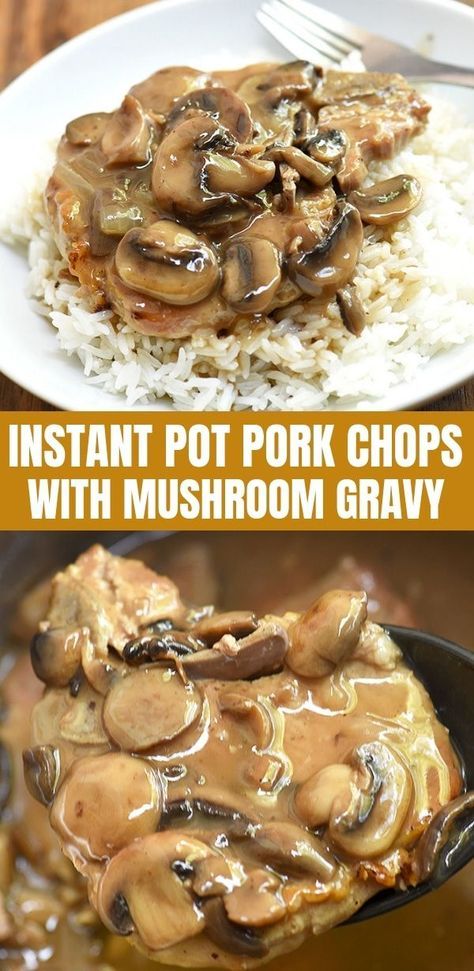 Pork Chops With Mushroom Gravy, Pressure Cooker Pork Chops, Pressure Cooker Pork, Instant Pot Pork Chops, Mushroom Pork Chops, Chicken Pumpkin, Smothered Pork, Make This, Smothered Pork Chops