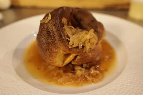 Yorkshire Puddings with Onion Gravy - James Martin Chef James Martin Recipes, Dinner Board, Yorkshire Puddings, Comfort Soup Recipes, Fall Menu, Tv Chefs, Pudding Mold, Onion Gravy, Famous Recipe