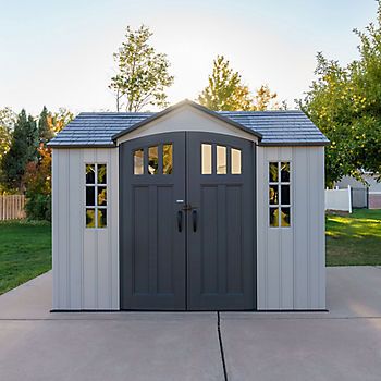 Lifetime 10' x 8' Outdoor Storage Shed - BJs Wholesale Club 12x16 Storage Shed, 8x10 Storage Shed, Lifetime Dual Entry Shed, Cute Outdoor Storage Sheds, Resin Storage Sheds, Decorative Shutters, Resin Sheds, Bjs Wholesale, Steel Trusses