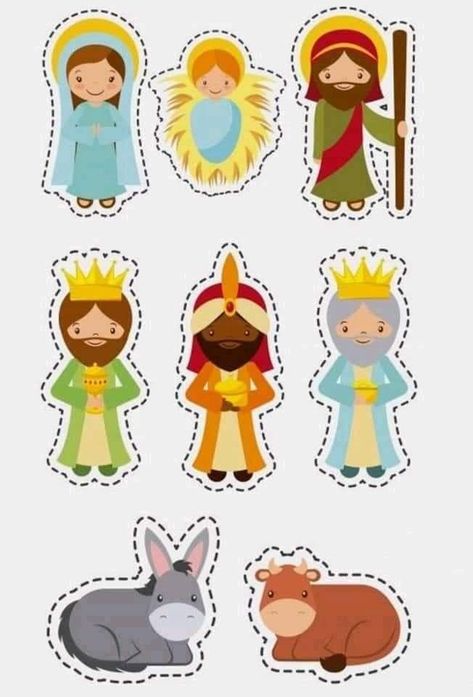 Card Diy Ideas, Nativity Scene Crafts, Christmas Card Diy, Christmas Sunday School, Bible Crafts Sunday School, Sunday School Crafts For Kids, Christmas Decals, Craft Christmas, Animal Crafts For Kids