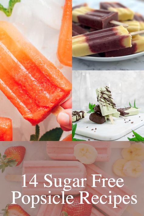 These Sugar Free popsicle recipes will not only be a hit with the kids but are a refreshing and delicious treat on a hot day! Sugar Free Popsicle Recipes, Frozen Popsicle Recipes, Real Fruit Popsicles, Fruit Popsicle Recipes, Sugar Free Popsicles, Homemade Fruit Popsicles, Healthy Popsicle Recipes, Mushroom Cream Sauce, Ice Pop Recipes