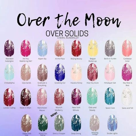 Color Street Nails Over The Moon, Color Street Over The Moon Combo, Over The Moon Color Street Combo, Over The Moon Color Street, Color Street Over The Moon, Mixed Manicure, Mani Inspiration, Nail Color Combos, Mixed Mani