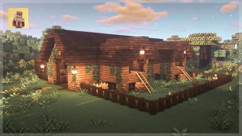 You can find the tutorial on YouTube #minecraft #minecrafter #minecraftbuilds #minecrafthouse #minecraftbuildings #minecraftideas #minecraftcreations #minecrafttutorials #minecraftbarn Minecraft House Decor, Minecraft Barn, Youtube Minecraft, Cottage Minecraft, Blossom House, Minecraft Aesthetic, Minecraft Interior, Minecraft Banner Designs, Minecraft House Plans